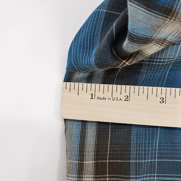 Ely Cattleman Shirt Mens 3X Blue Black Plaid Western Rodeo Big Man Short Sleeve - Picture 6 of 9